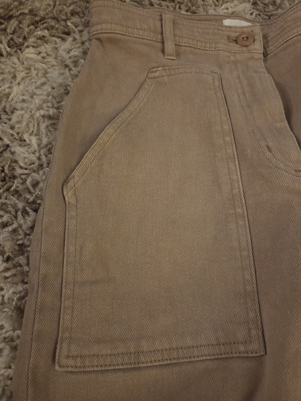 Wilfred Women's Corduroy Wide-Leg Jeans in Tan - Picture 2 of 4